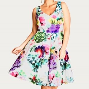 Succulent print dress by City Chic